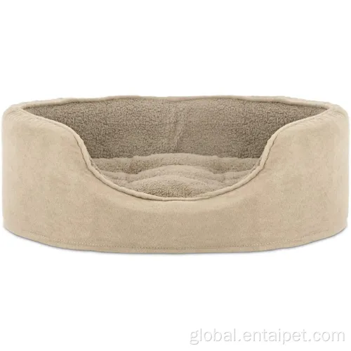 Medium Dog Bed Pet Oval Terry Suede Fleece Bed with Mattress Factory